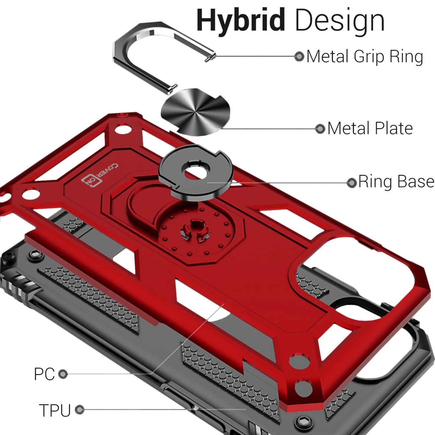 Apple Iphone 11 Pro Case with Magnetic Car Mount Compatible Ring Holder Kickstand Phone Cover - Resistor Series