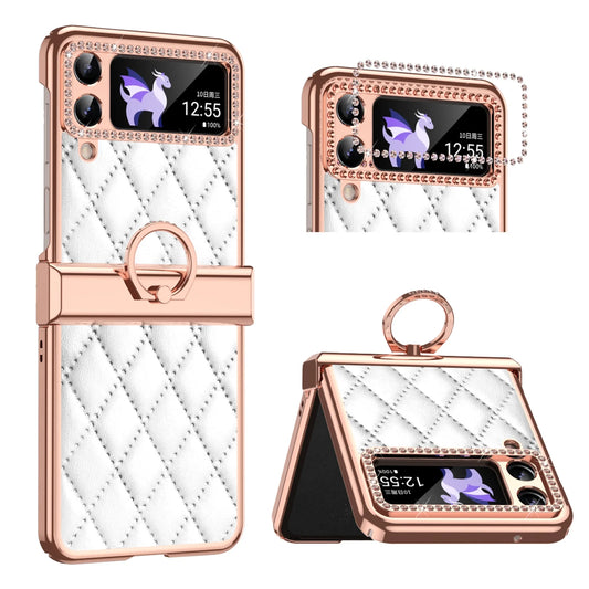 For Samsung Galaxy Z Flip 4 5G Case, Sparkle Glitter Bling Anti-Scratch Full-Body Shockproof Protective Phone Case with Finger Ring for Samsung Galaxy Z Flip 4 5G 6.7 Inch,Purple