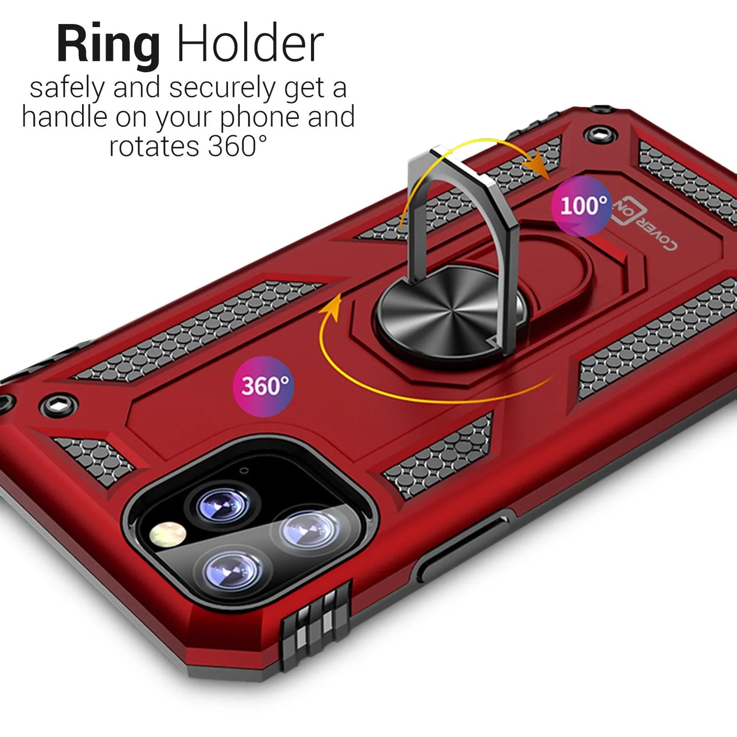 Apple Iphone 11 Pro Case with Magnetic Car Mount Compatible Ring Holder Kickstand Phone Cover - Resistor Series
